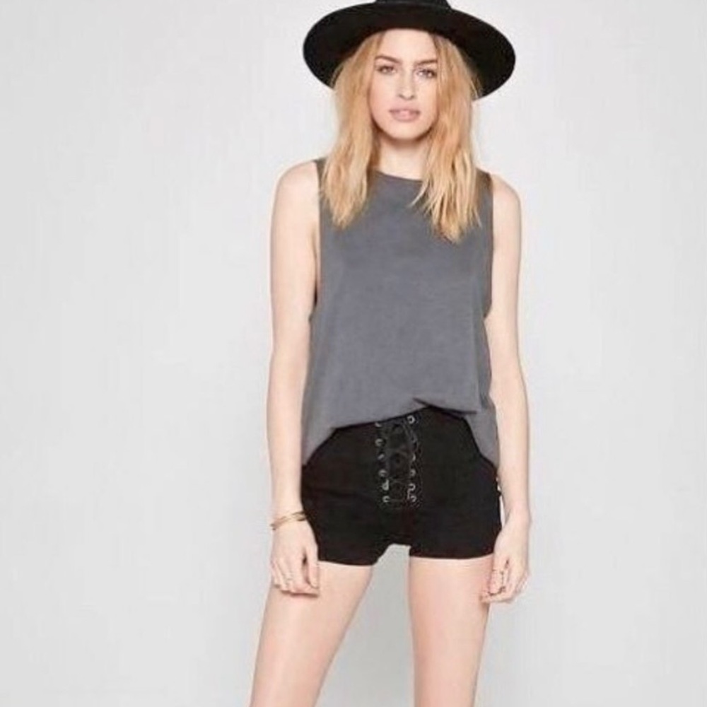 Amuse Society Black Tie Up Shorts